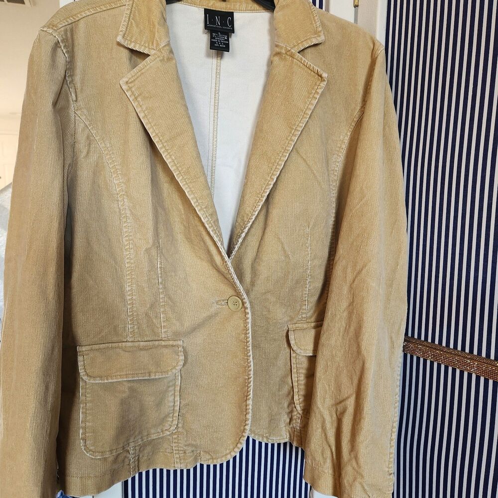 I.N.C. International Concepts corduroy tan/camel blazer Size L